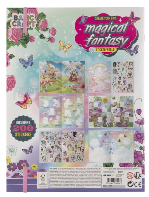Magická fantasy kniha so samolepkami