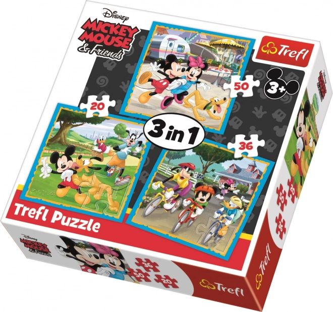 Puzzle Mickey Mouse a priatelia 3 v 1