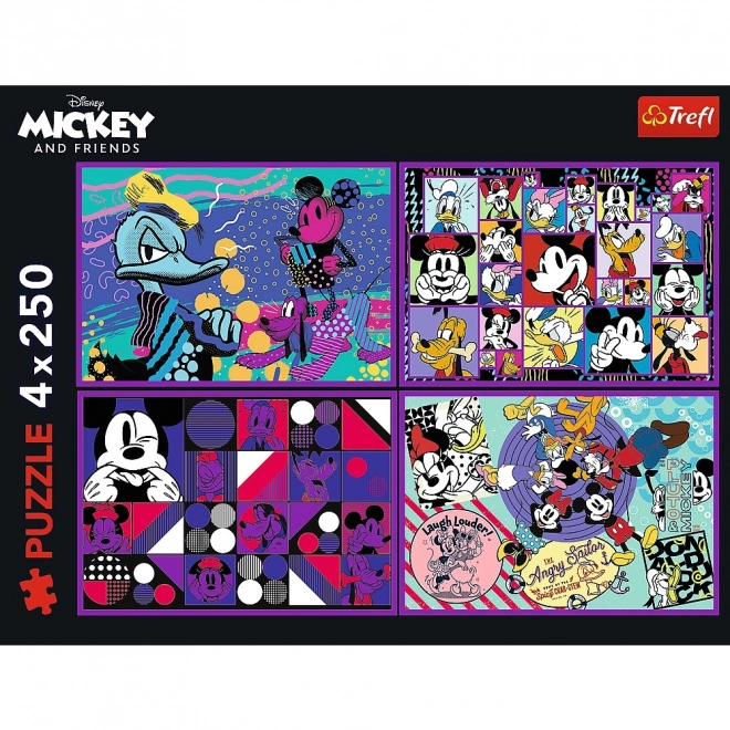 Puzzle 4x250 s motívom Micky Mouse