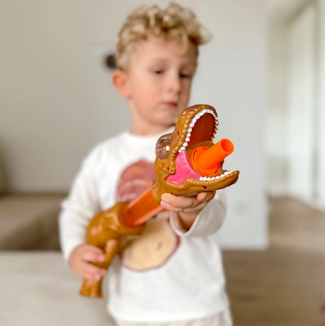 Woopie Pistol na penové loptičky a šípky Dinozaur automatická strelnica