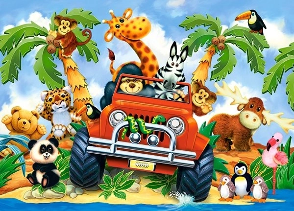 Castorland Puzzle Dobrodruhovia na Safari 60 Dielikov