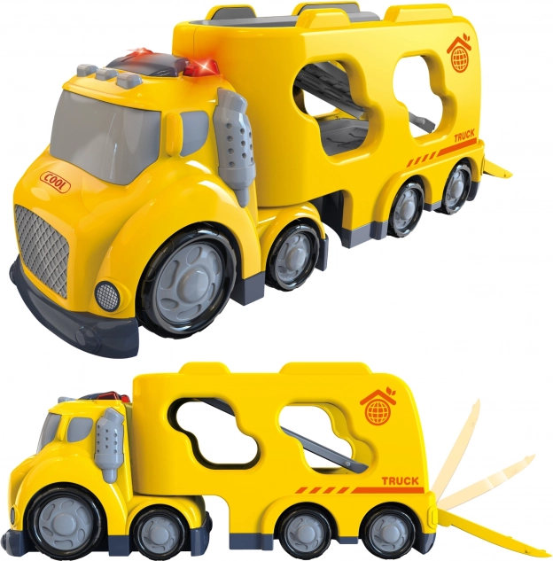 Veľká žltá odťahová služba City Truck so zvukovými a svetelnými efektmi