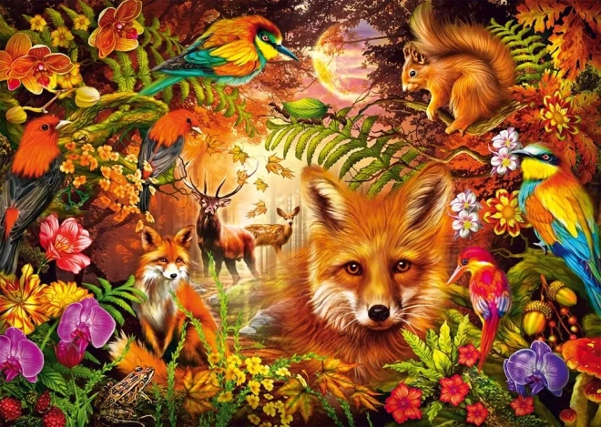 Puzzle Kvety, Srsť a Perie 1000 dielikov