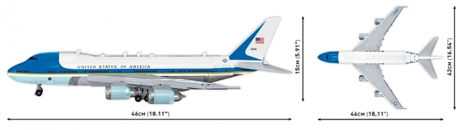 Kockovaný model lietadla Boeing 747 Air Force One