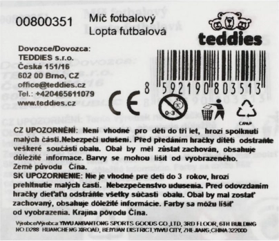 Futbalová lopta nafúknutá červenobiela 23 cm