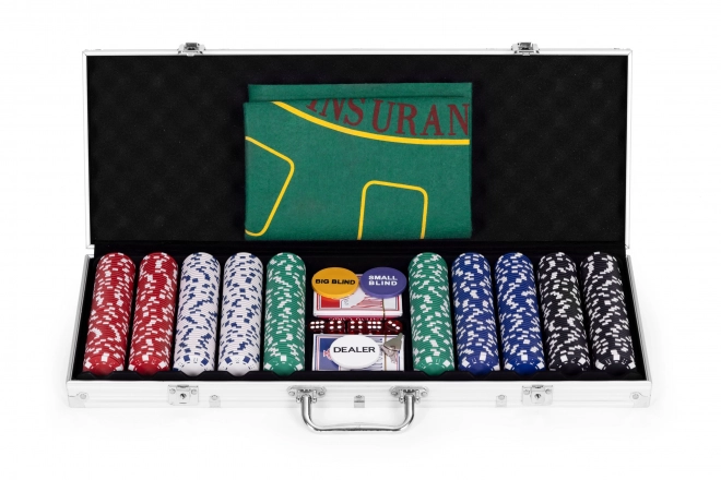 Súprava pre Poker a Blackjack ModernHome 500 Žetónov v Kufríku