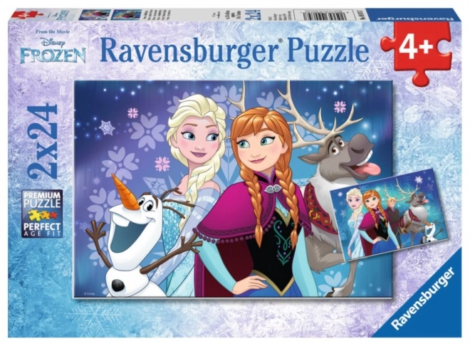 Ravensburger Puzzle Ľadové kráľovstvo: Svetlá severu 2x24 dielikov