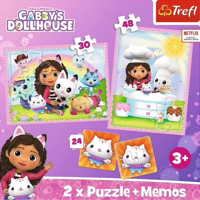 Puzzle 2v1 memo Gabi s mačacím priateľom z Gabbys Dollhouse