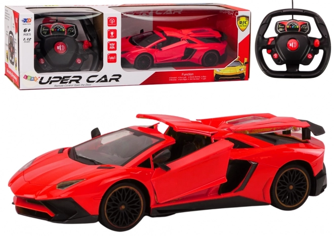 Zábavný Červený RC Športový Automobil s Ovládateľnými Dverami