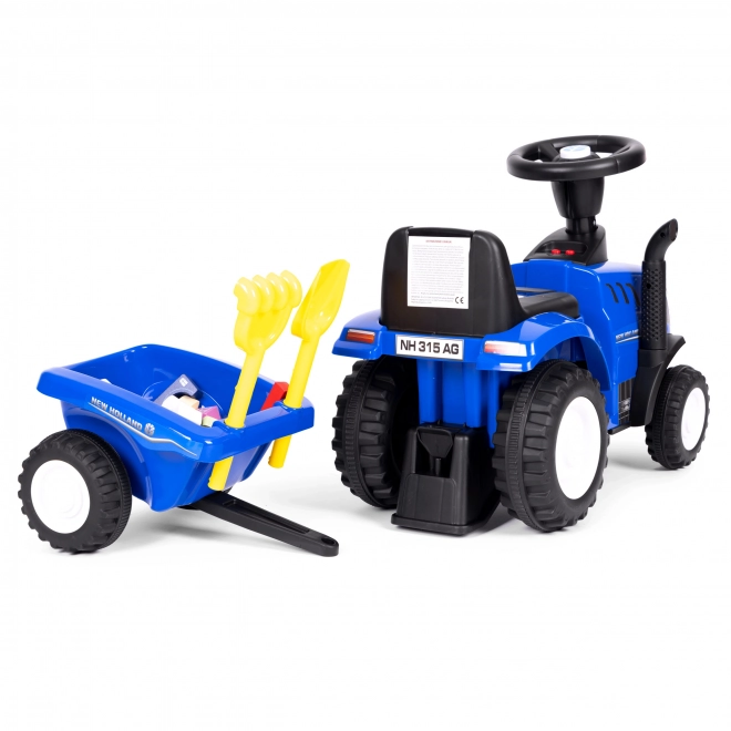 Detský traktor na vozenie s prívesom, interaktívnym volantom a zvukmi