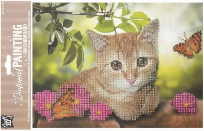 Diamantové maľovanie na doske Mačiatko 29 × 21 cm