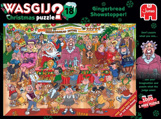 Puzzle Jumbo Wasgij Christmas Perníková prehliadka 2x1000 dielikov