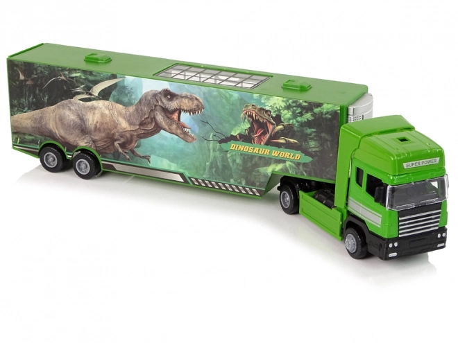 Veľký kamión transportér na prepravu dinosaurov kovový