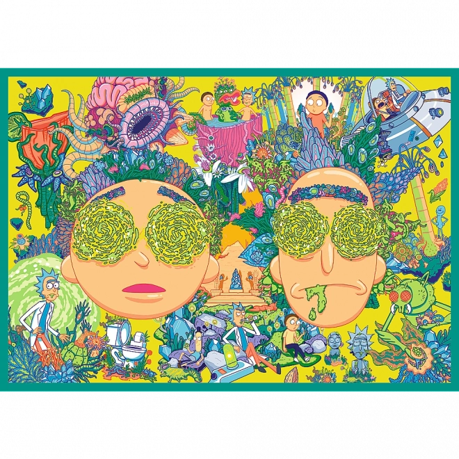 Puzzle 4x250 - šialený svet Ricka a Mortyho