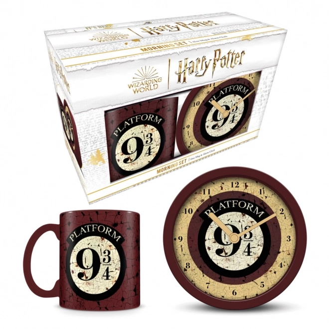 Darčekový set Harry Potter 9 a 3/4 (hodiny a budík)