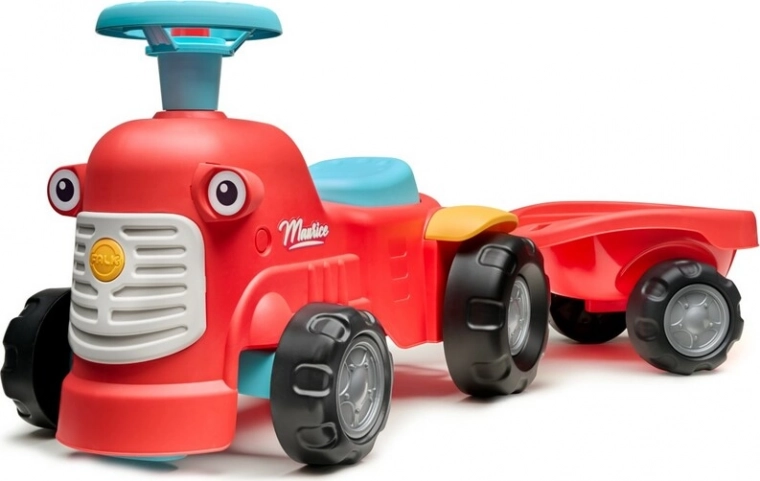 Odrážadlo traktor s prívesom Munico červené