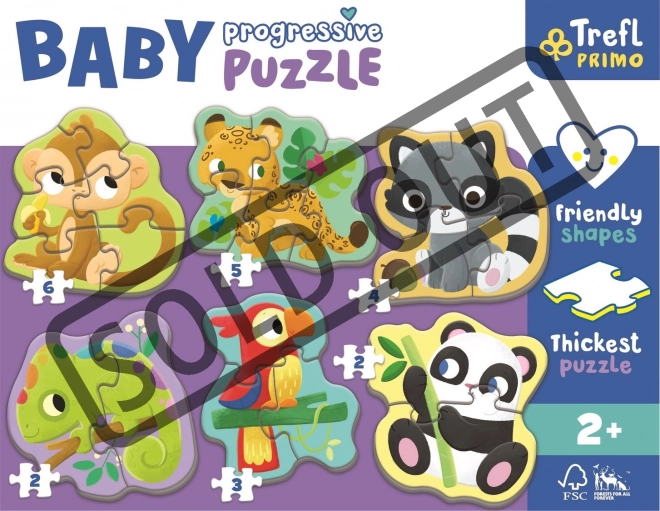 Trefl Baby puzzle V pralese 6v1