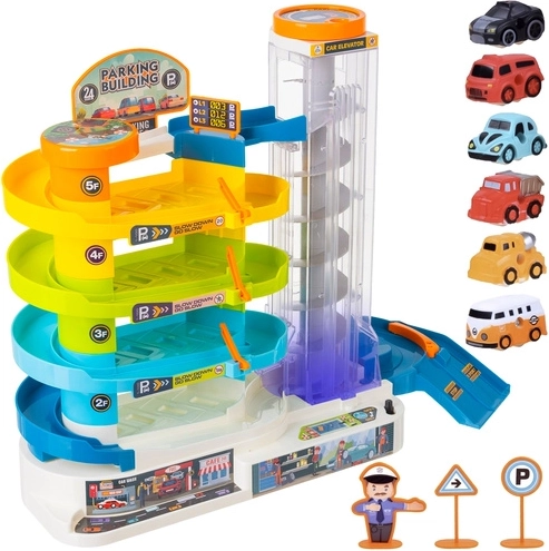 Súčasťou 6 autíčok a dopravné prvky