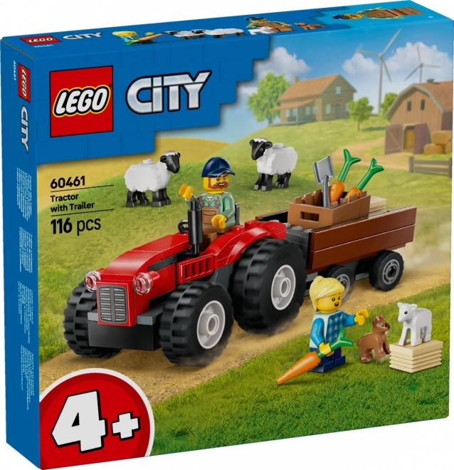 Lego City Červený traktor s prívesom a ovcou