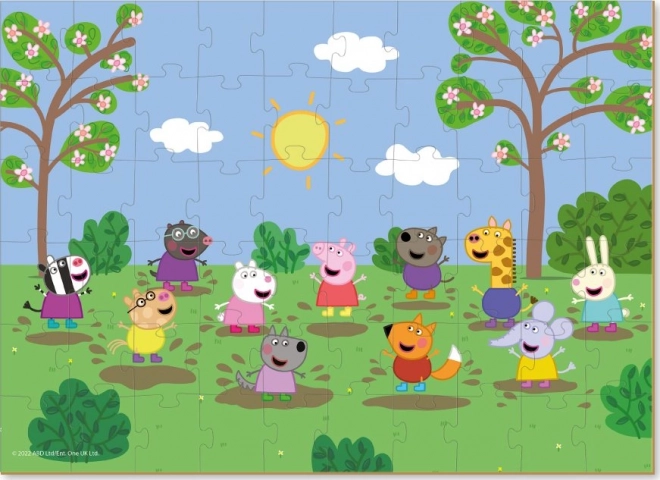 Puzzle Prasiatko Peppa: Zábava na slniečku 60 dielikov