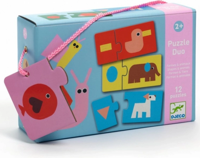 DJECO Duo Puzzle - Tvary a zvieratká