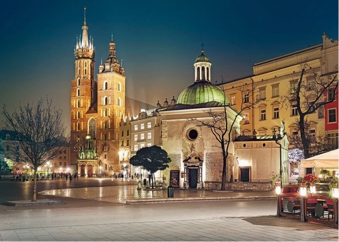 Puzzle Kráľovský rynek v Krakove, Poľsko 1000 dielikov
