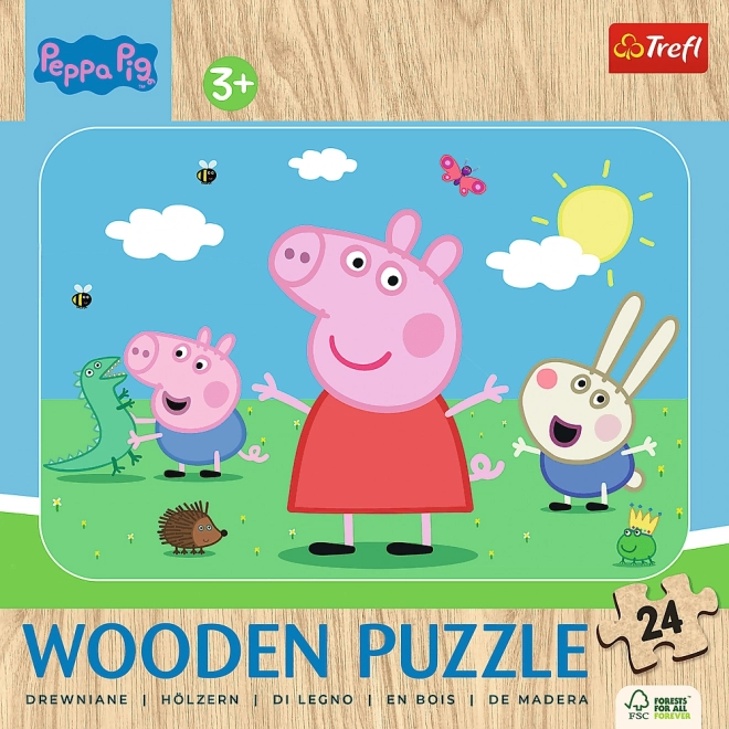 Drevené puzzle Prasiatko Peppa 24 dielikov