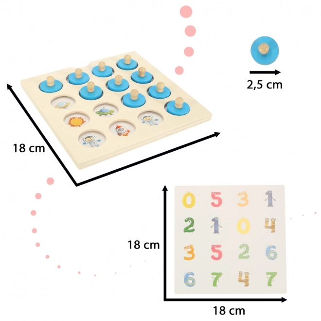 Drevené puzzle Montessori Memory