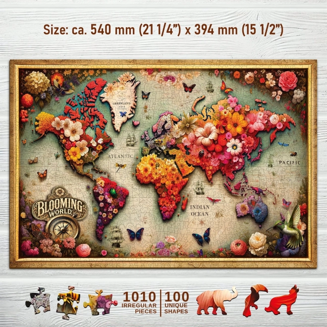 Drevené puzzle Barevná mapa 1010 dielikov