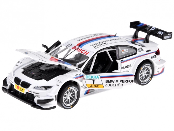 Kovový športový model BMW M3 DTM v mierke 1:32 so zvukmi a svetlami