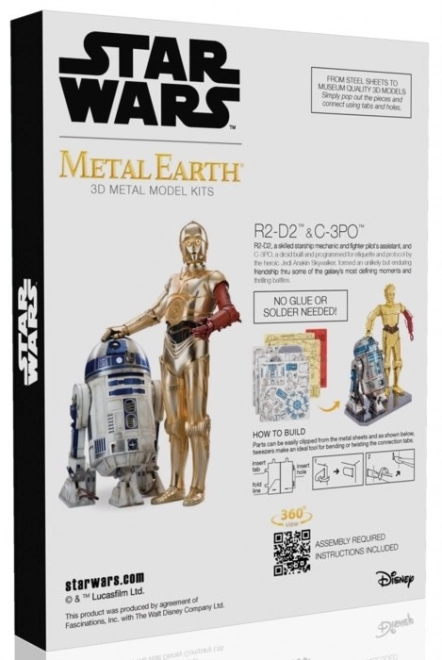 Kovová skladačka 3D Star Wars R2D2 a C-3PO