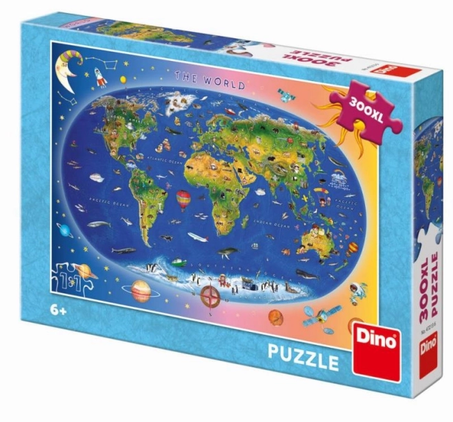 Puzzle Mapa Sveta XL 300 Dielikov