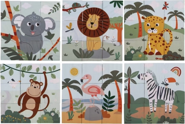 drevené kocky safari 2kids toys