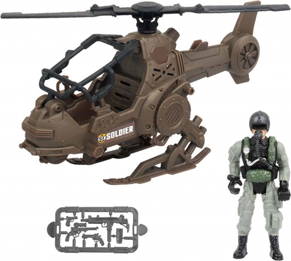 Vojenský vrtuľník s pilotom 23 cm