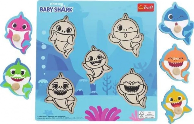 Drevená vkladačka Baby Shark