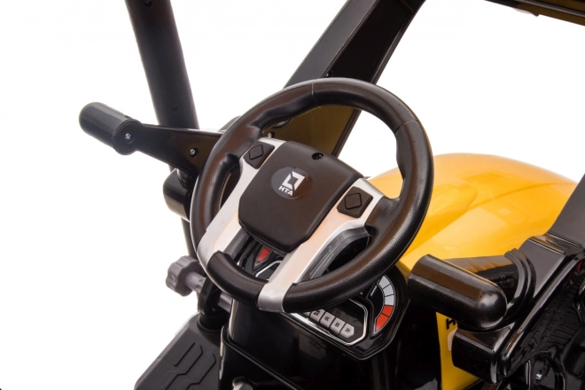 Detský traktor s prívesom žltý