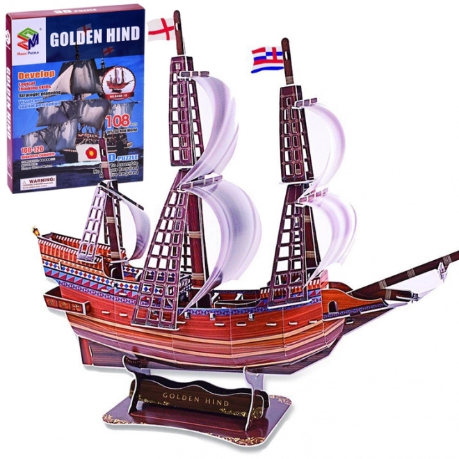 Puzzle 3D Loď Golden Hind