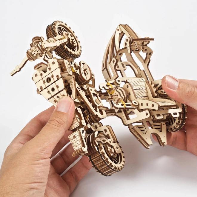 Ugears 3D puzzle Motocykel s vozíkom 380 dielikov