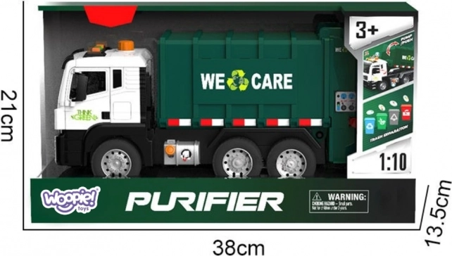Interaktívne smetiarske auto Purifier 1:10 - Edukačná hračka na triedenie odpadu
