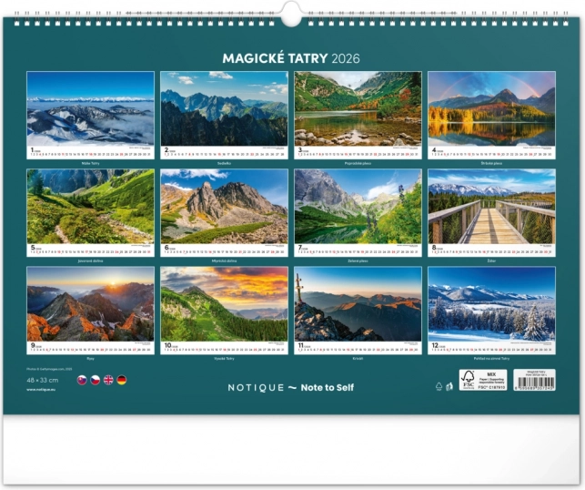 Nástenný kalendár Magické Tatry 2026