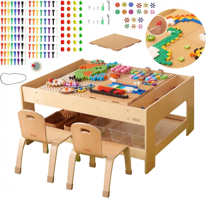 Masterkidz drevený vzdelávací stôl s príslušenstvom STEM Wall