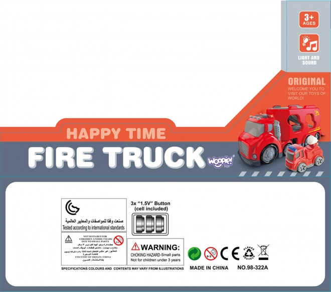 Veľký červený odťahový voz City Truck s efektmi zvuku a svetla