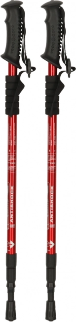 Trekové palice pre Nordic Walking skladacie 2 kusy červené