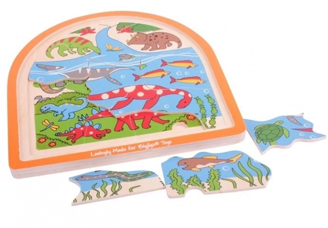 Viacúrovňové puzzle Dinosaury