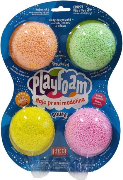 PlayFoam Boule trblietavá sada 4 farieb – nešpinivá modelína
