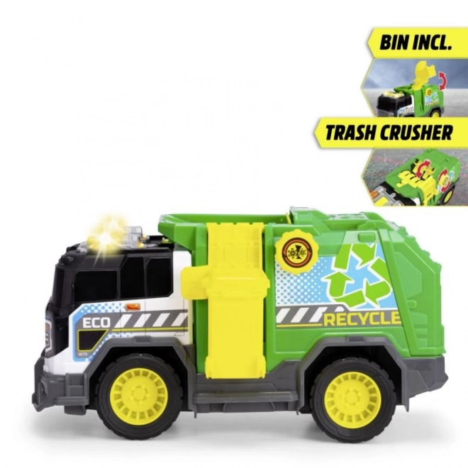 Zelené smetiarske auto 30 cm