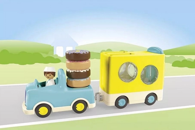 Playmobil 1.2.3: Bláznivý Donut Truck so Stohovacími a Triediacimi Funkciami