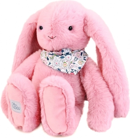 Doudou plyšový zajačik s šatkou ružový