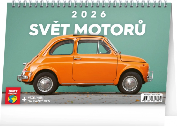 Stolový kalendár Svet motorov 2026