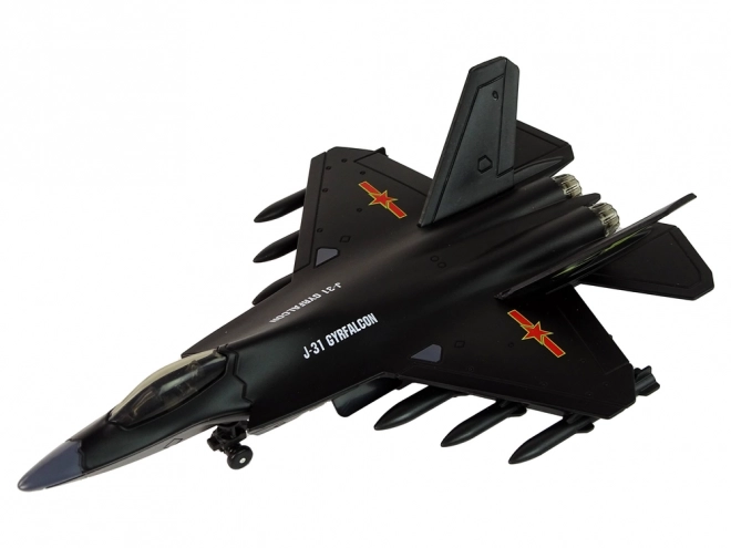 čierny trecí model lietadla 1:72